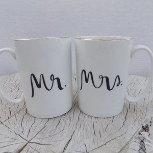 KATE SPADE MR & MRS LENOX CERAMIC MUGS